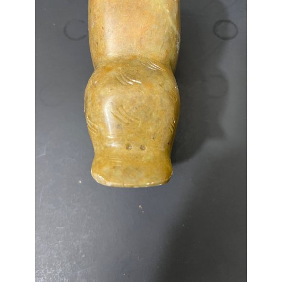 Antique Hand Carved Baby Hippo Sculpture Soapstone Mid Century - Picture 10 of 12